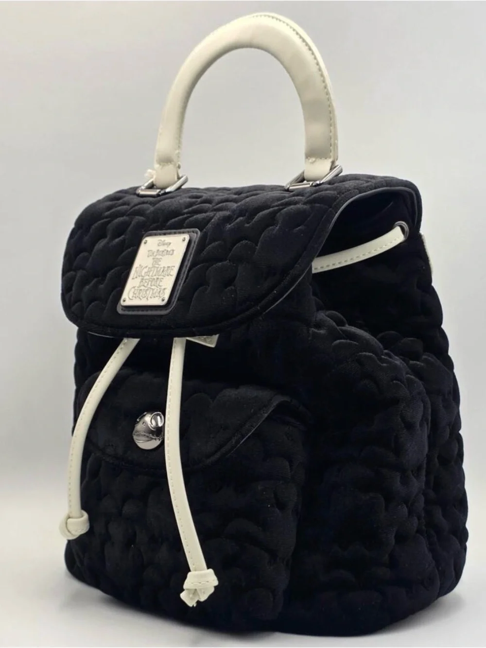 Loungefly Disney Nightmare Before Christmas Quilted Black Mini Backpack